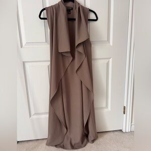 Grey flowy vest overcoat